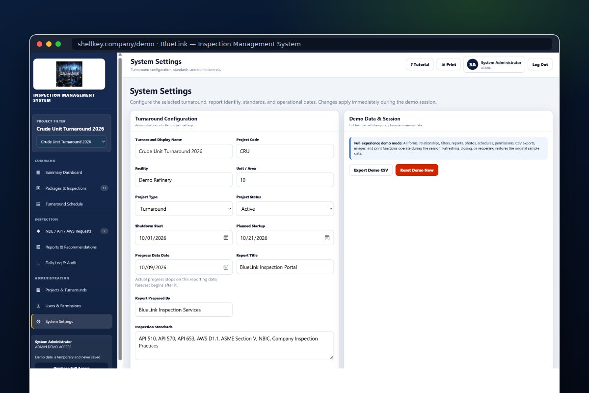 BlueLink Inspection Management System